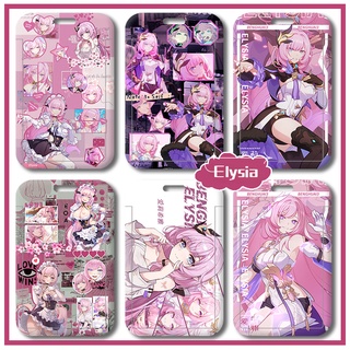 Elysia card set Honkai Impact 3rd new anime name card game custom Herrscher bus card protective case lanyard certificate set cute pink girl