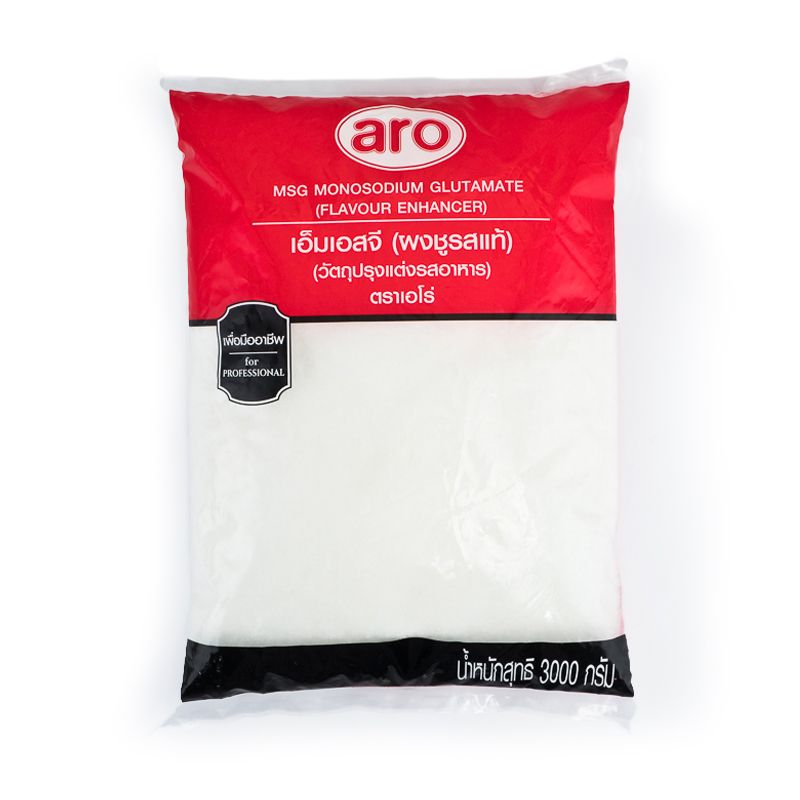 < ยอดนิยม  > เอโร่ ผงชูรส 3000 กรัม aro Monosodium Glutamate 3000 g