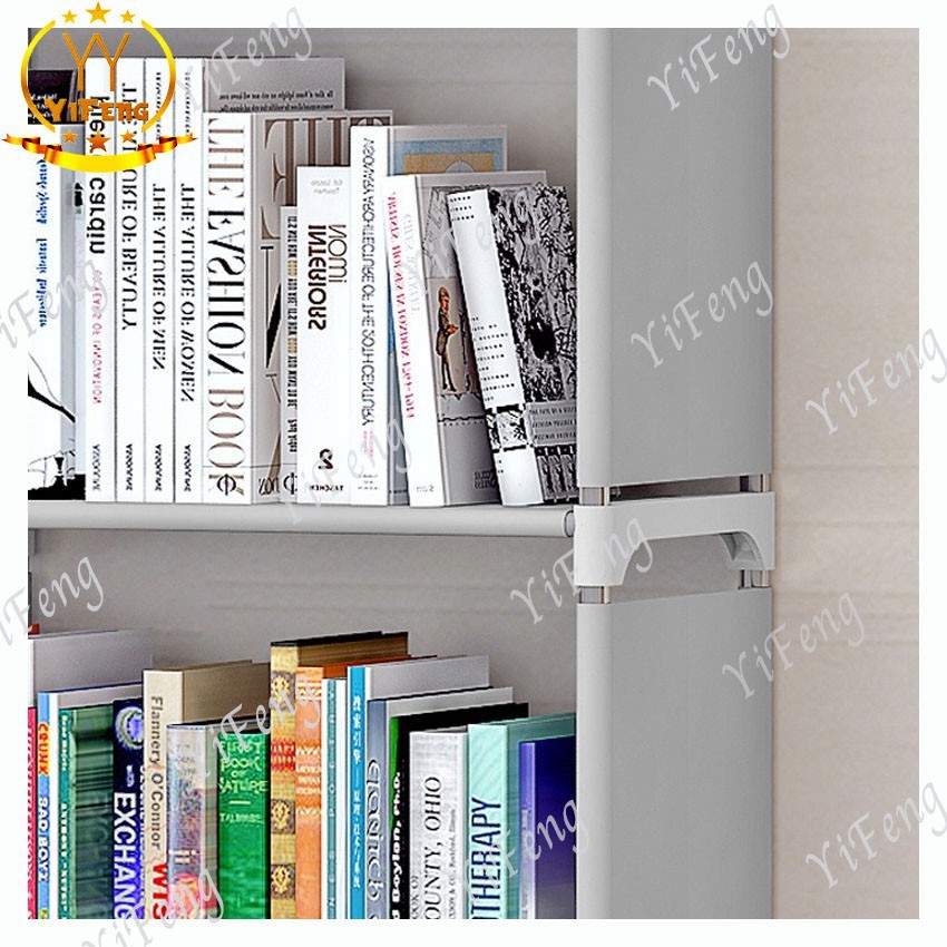 ▲YiFeng ชั้นวางของ ชั้นวางหนังสือ ขนาด 4ชั้น 3ช่อง รุ่น R04 -สีเทา