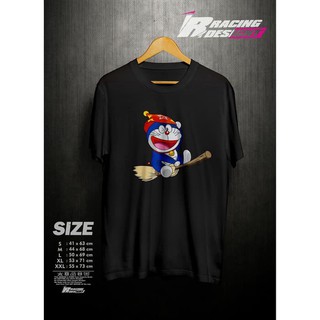 แขนสั้นcrew neckเสื้อยืด พิมพ์ลาย Doraemon Flying คุณภาพสูง สําหรับผู้หญิงS-XXXXL