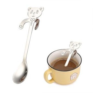 OMUDA_SHOPช้อนกาแฟสแตนเลสรูปหมีน่ารัก สุดคุ้ม1แพ็ค2ขนาด
