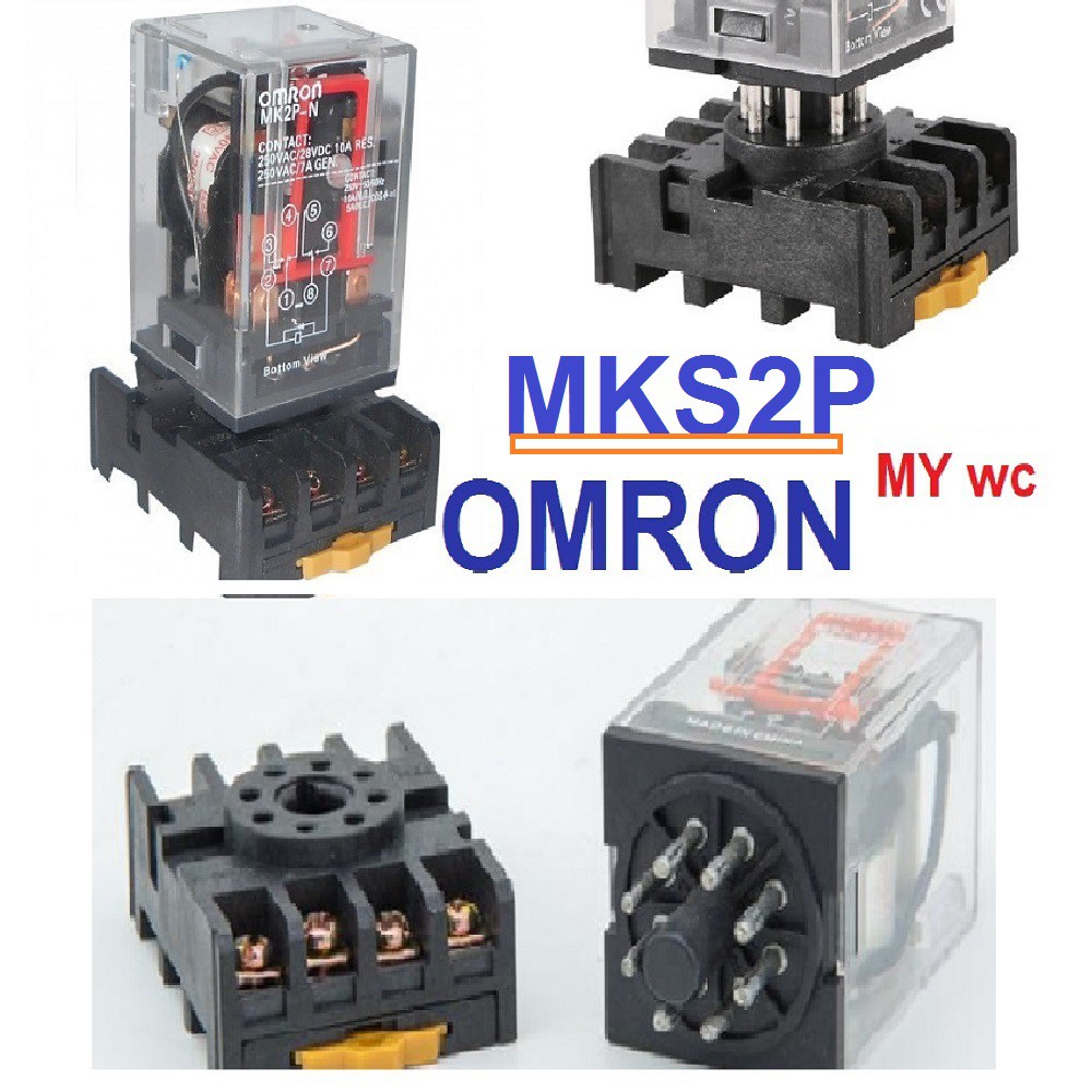 รีเลย์ ออมรอน MKS2P 220VAC 8ขา OMRON MKS2P AC 220V Relay 8-Pin