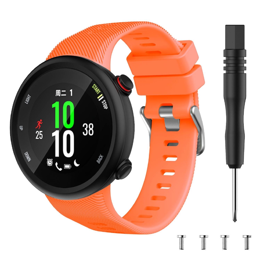 สายนาฬิกาข้อมือ เนื้อซิลิโคน สำหรับ Garmin Forerunner 45 45s