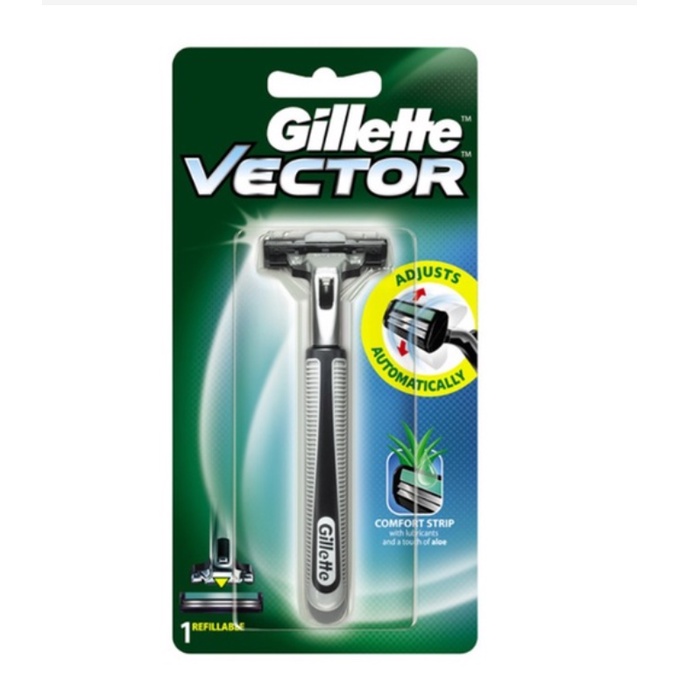 Gillette ยิลเลตต์ เวคเตอร์ Vector ด้าม มีดโกนหนวด พร้อมใบมีด 1 ชิ้น