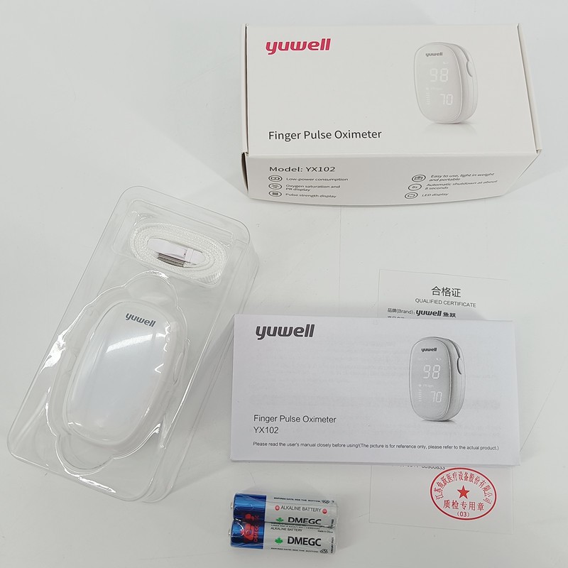 พร้อมส่ง เครื่องวัดออกซิเจนปลายนิ้ว YUWELL รุ่น YX102 Fingertip Pulse Oximeter ของแท้ 100%