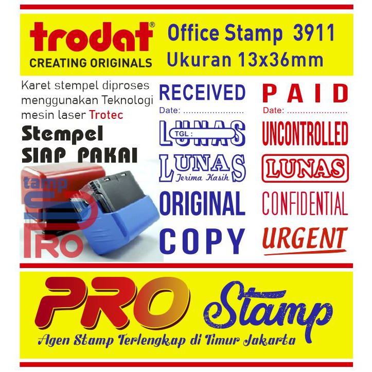 โทรดัท พิมพ์ 3911 สีแสตมป์ / แสตมป์สํานักงานพร้อมใช้