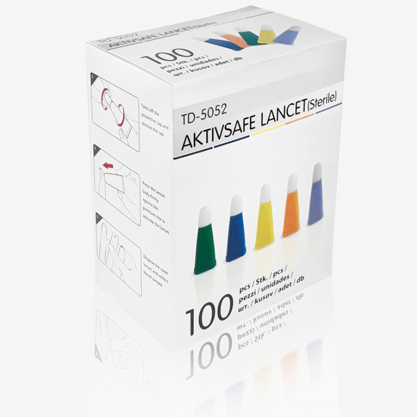 เข็มเจาะปลายนิ้ว Aktifsafe Lancet TD-5052 ขนาด 26G แบบใช้แล้วทิ้ง