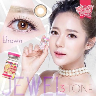 คอนเเทคเลนส์ Kitty kawaii Jewel 3 Tone brown (บิ๊กอาย)