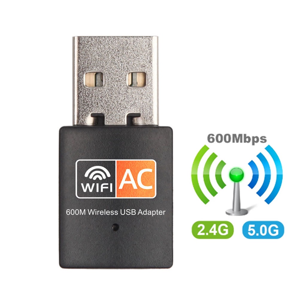 การ์ดเครือข่าย 600mbps 2.4GHz+5GHz Dual Band USB Wifi Adapter Wireless ...