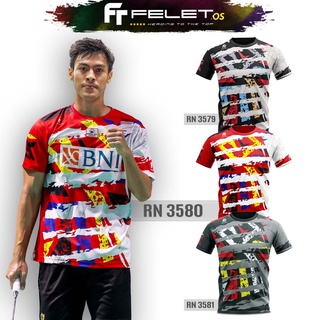 เสื้อกีฬาแบดมินตัน Felet Graphic Tee Collection 3579 3580 &amp; 3581