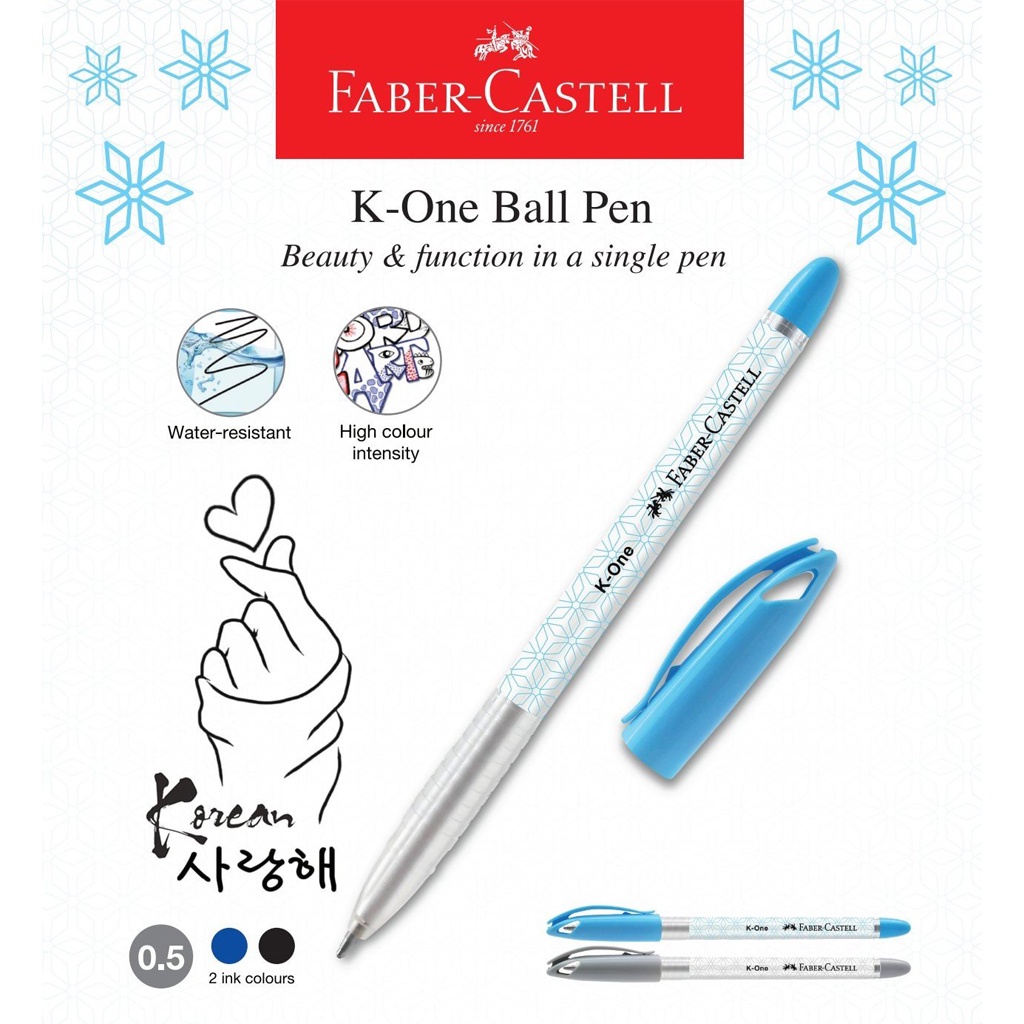 Faber Castell K-One Ball ปากกาเกาหลี K-1 Ball ปากกา 0.5 มม. 6420 K-One Faber-Castell Ball ปากกา K-1 