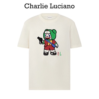 Charlie Luciano เสื้อยืดแขนสั้น ผ้าถัก ทรงหลวม แฟชั่นฤดูร้อน สําหรับผู้ชาย