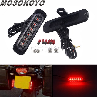 MD-12V รถจักรยานยนต์ LED ป้ายทะเบียนเสริมวิ่งไฟท้ายระเบิดแฟลชเบรกหยุดไฟสีแดงสำหรับ BMW Ducati ฮอนด้า YamahaST