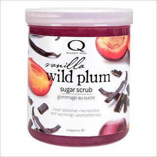 Qtica Smart Spa Vanilla wild plum sugar scrub.สครับสำหรับการทำสปามือเท้าหรือทั้งตัวสูตรอ่อนโยน ปลอดสารก่อมะเร็งปลอดภัย