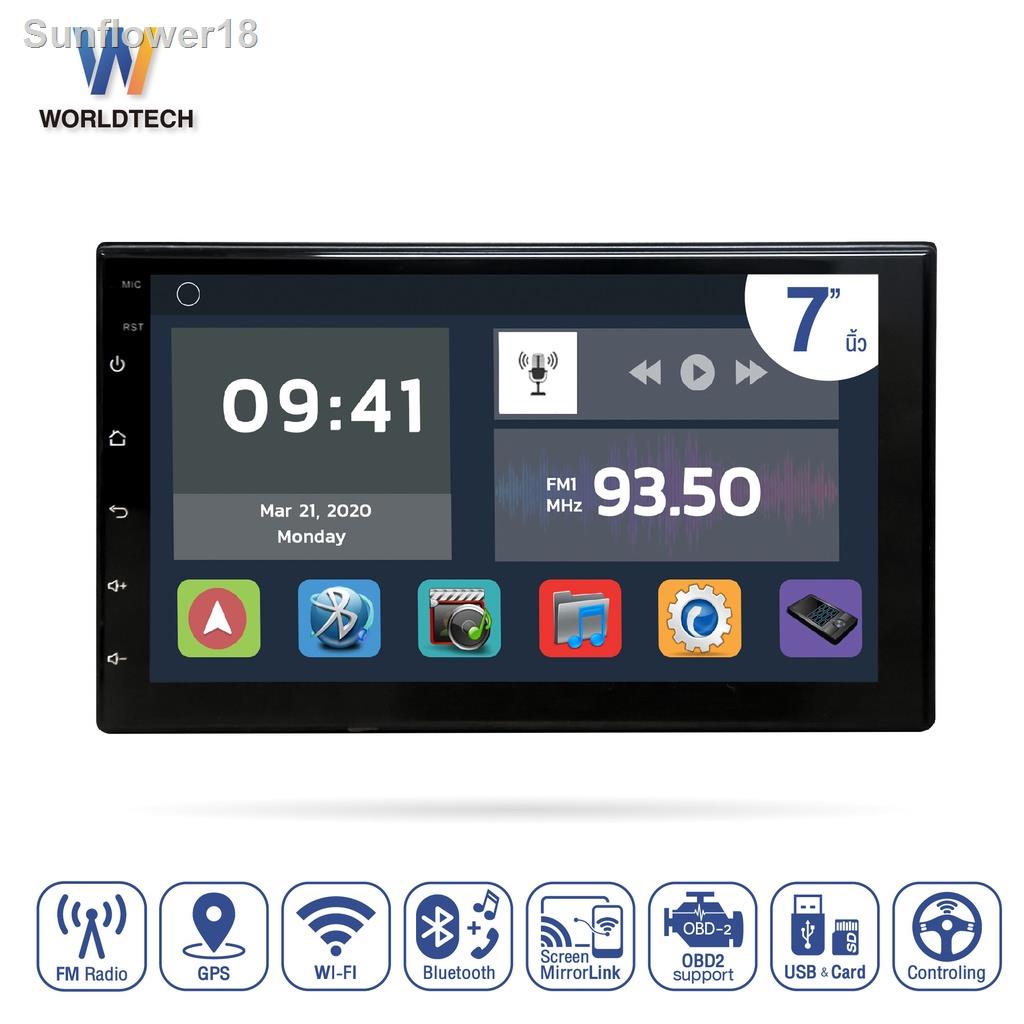 ♞☋Worldtech รุ่น WT-A803-2GB เครื่องเสียงติดรถยนต์ระบบจอ Android 7 นิ้ว RAM 2GB ROM 16GB IPS Mirror Link