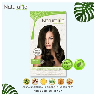 Naturalite น้ำยาย้อมผม ออร์แกนิค 5.01 แอช ไลท์บราวน์ Organic Permanent 5.01 Ash-Natural Light Brown Hair Colour (110ml)