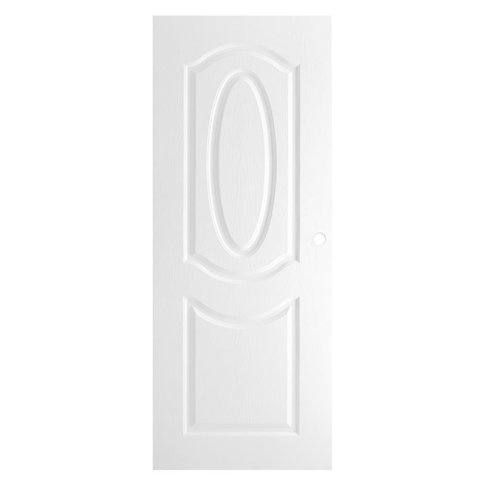 ประตูภายนอก ประตูภายนอกUPVC AZLE ET-02 80X200 ซม. สีขาวไม่เจาะ ประตู วงกบ ประตู หน้าต่าง AZLE 80X200CM WHITE ET-02 DOOR