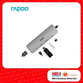 Rapoo XD100 Type C Multi function Adapter 5 in 1 อุปกรณ์เชื่อมต่อ อะแดปเตอร์ USB สีเทา (Grey)