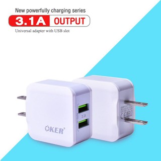 OKER FastCharger USB2Port 3.1A  พร้อมสายชาร์จMICRO UC-232