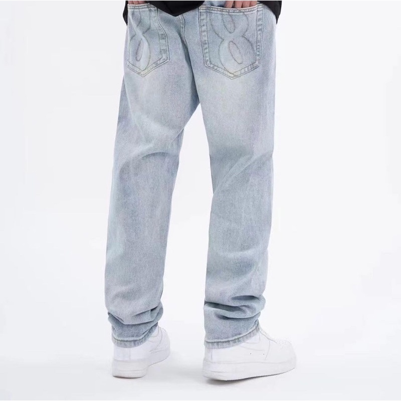 Spenzer.street | No.8 loose jeans กางเกงยีนส์ทรงกระบอก เสื้อผ้าแฟชั่น สตรีท ยังโอม ฮิต 2022 มาใหม่