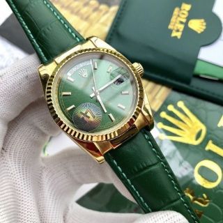 ROLEX / Rolex ดูนาฬิกาแฟชั่นผู้ชายสีเขียวสดขนาดเล็ก