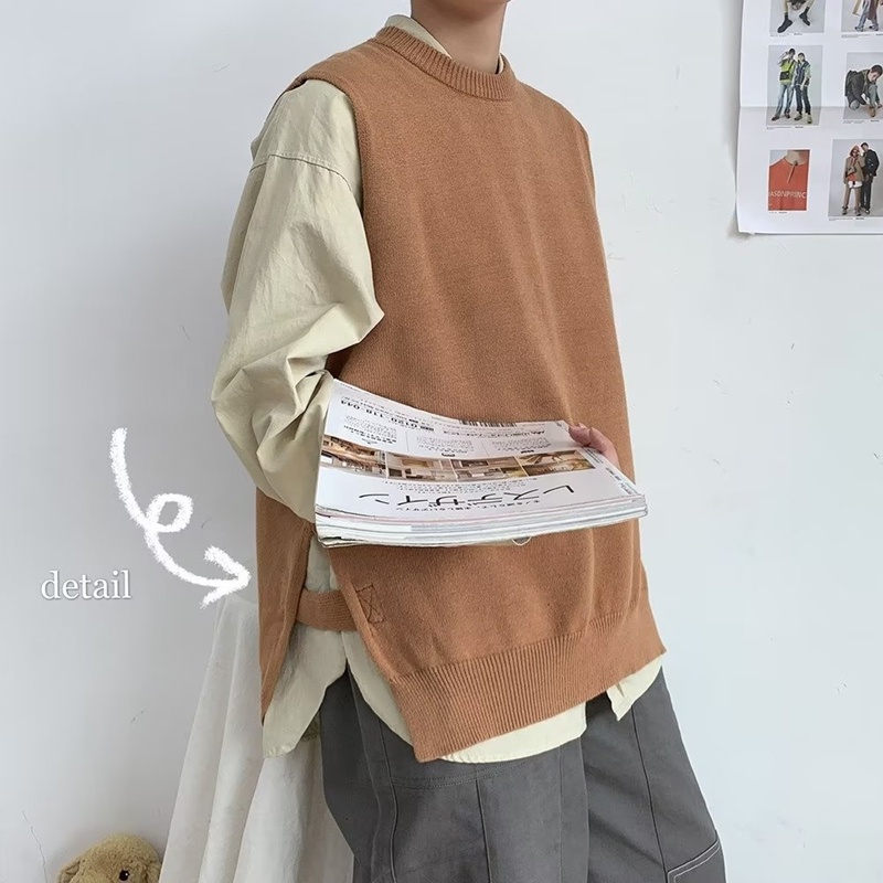 #เสื้อกันหนาวแขนกุด
#ถัก
#หลวม
#ปลาคอด
#พักผ่อนสบายๆ