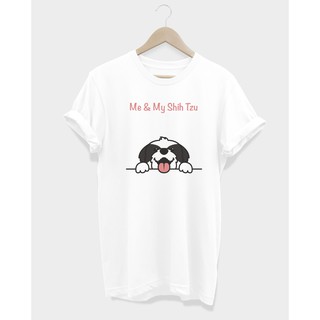 สื้อยืดลายหมาชิสุห์ Me &amp; My Shih Tzu Black