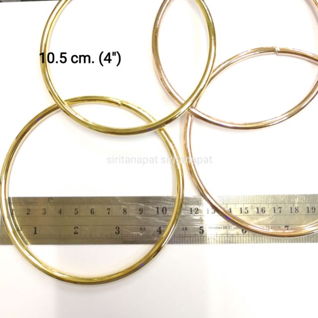 ปลีก/ส่ง ห่วงกลม 10.5 ซม. ทองจิวเวลรี่, พิงค์โกลด์ ไม่ลอกไม่ดำจ้า (4")