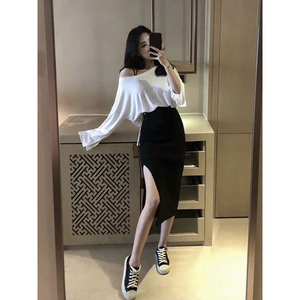 Cicishop (พร้อมส่ง)กระโปรงไหมพรม แหวกข้าง ผ้านิ่มยืดได้(3215) ราคา ถูกที่สุด ดีลบีเคเค แกลเลอรีภาพที่ 3