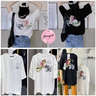 เสื้อยืดลายน้องแมว สุดน่ารัก สกรีนลายหน้า หลัง งานป้าย Za Ra