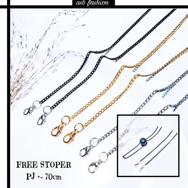 ASB - สร้อยคอโซ่สายคล้องหน้ากาก 2-in-1 พรีเมี่ยม | ฟรี STOPPER
