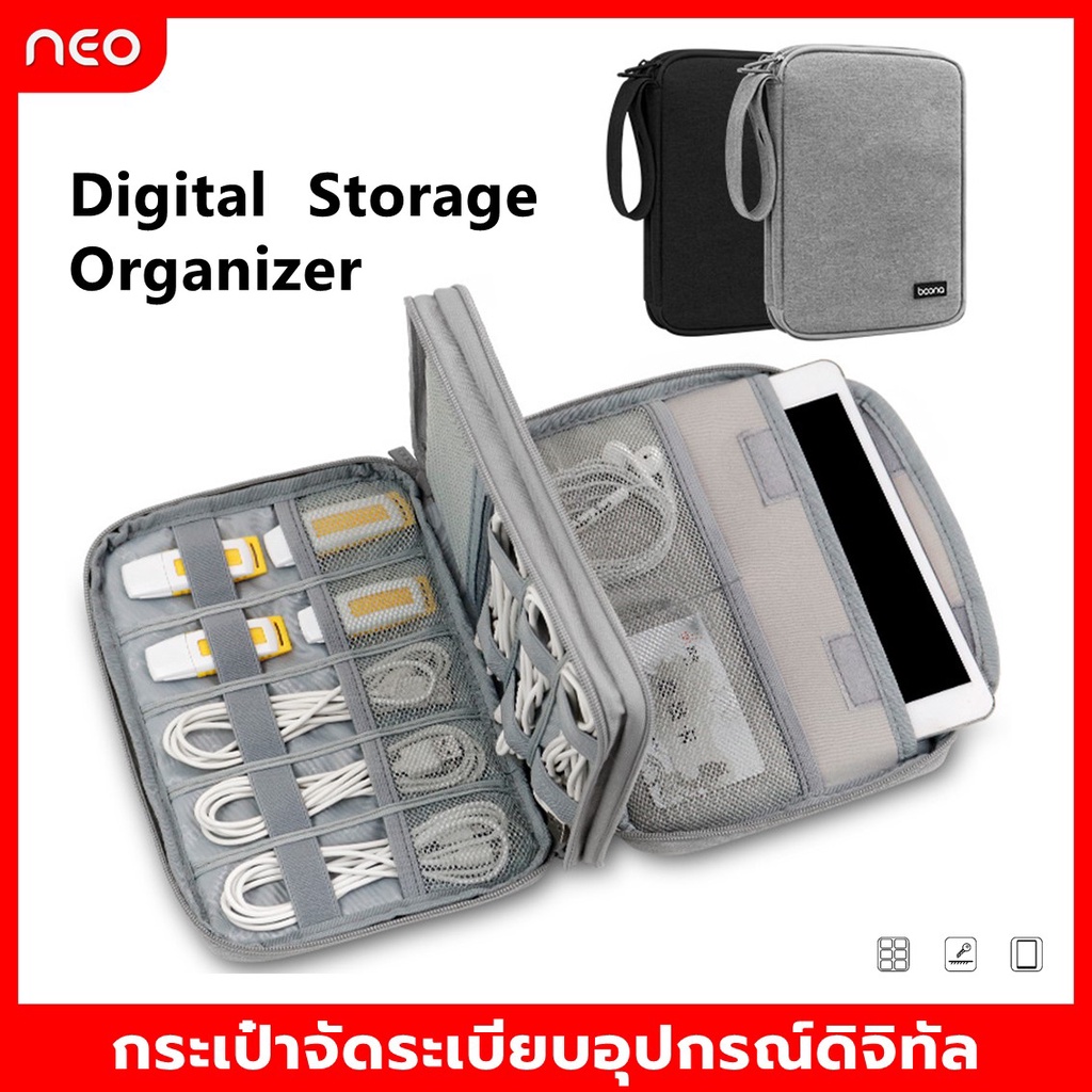 【พร้อมส่ง】กระเป๋าอุปกรณ์อิเล็กทรอนิกส์ สายชาร์จมือถือ USB หูฟัง เคสแบตสำรอง กระเป๋าจัดระเบียบเดินทาง
