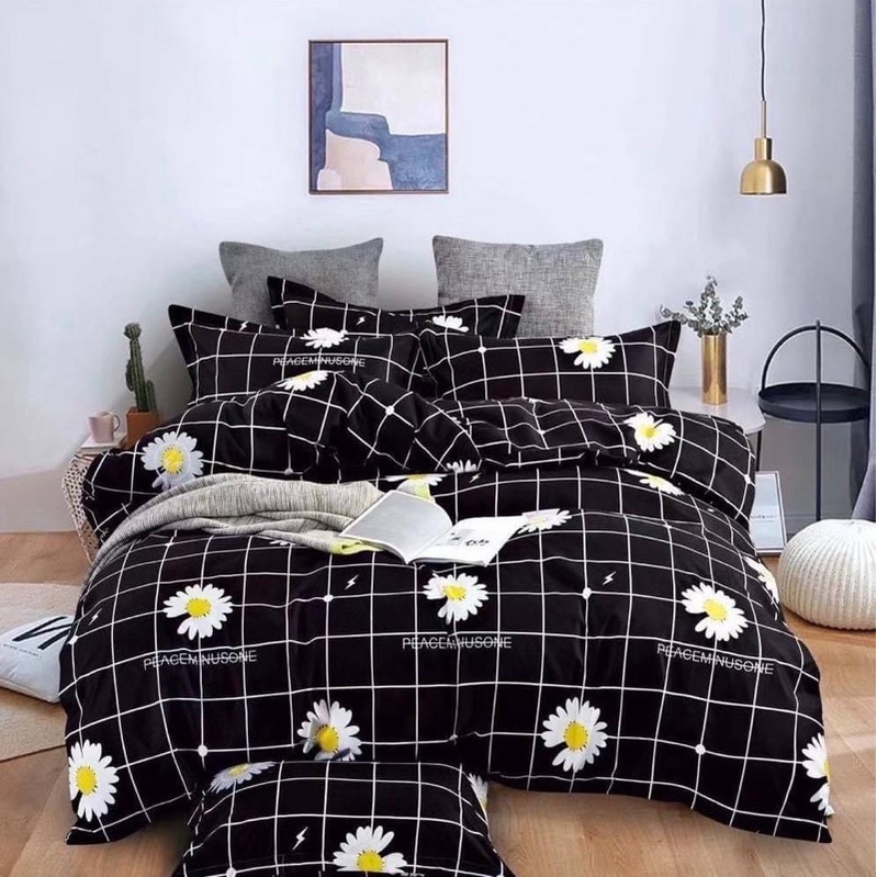 ชุดผ้าปูที่นอนเซ็ทใหญ่ ครบ 6 ชิ้น โทนสีดำ สีเทา น่ารัก มินิมอล - รูปที่ 7