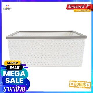 ตะกร้าผ้าเหลี่ยม PLIM STACK ไซซ์ L สีขาวRECTANGULAR BASKET PLIM STACK L WHITE