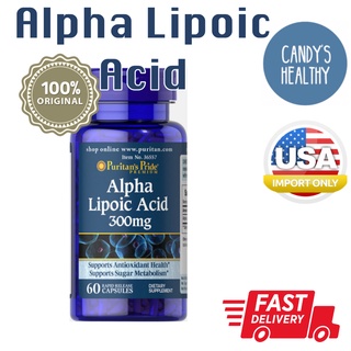 พร้อมส่ง Puritans Pride Alpha lipoic acid 300 mg / 60 Capsules (อัลฟ่าไลโปอิค , ALA)