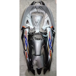 ชุดสี เฟรม ฮอนด้า เวฟ 125R  honda wave125 R หน้ากากแหลม  ครบคัน 12 ชิ้น รถปี 2004 สีบอร์นท้ายดำ