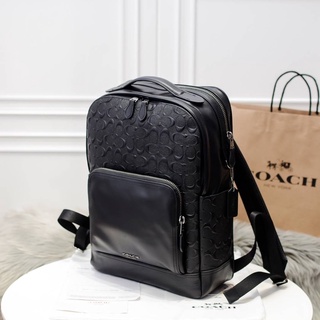 พร้อมส่งไทยฯ F50719 x GRAHAM BACKPACK IN SIGNATURE LEATHER (Factory Outlet)