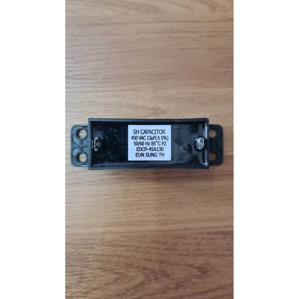 0000323 ตอนนี้ลดราคา  คาปาซิเตอร์ 13 uF เครื่องซักผ้า 13uF/450V แบบเหลี่ยม 2 ขา อย่างดี