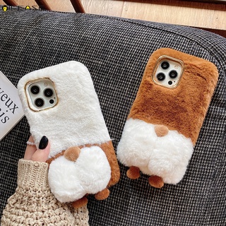 Xiaomi Poco X3 Pro NFC C3 M3 Mi 9T 8 Pro SE A3 Lite A2 A1 6X 5X Mix Max 3 2s Phone Case Corgi Dog Hairy Plush Winter Warm Simple Cute Cartoon Soft Casing Cases Case Cover