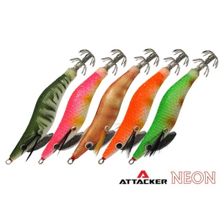 โยตกหมึก Attacker NEON SQUID JIG โยกุ้งเรืองแสง เหยื่อปลอมตกหมึก ขนาด 1.8-2.0