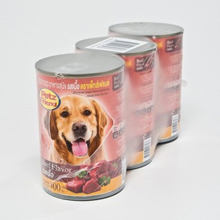 🔥The Best!! เพ็ทส์เฟรนด์ อาหารสุนัข รสเนื้อ 400 กรัม X 3 ซอง Petz Friend Dog Food Beef 400 g x 3