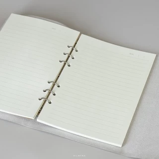 สลักชื่อฟรีแจ้งในแชท! HILMYNA Twelve Notebook BL2 (NIGHT)สมุดปกหนังเปลี่ยนกระดาษได้ A5 สายรัดยางยืด