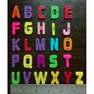 กระดุมพลาสติก A-Z (26ตัว) 2.5 ซม. ตัวอักษรภาษาอังกฤษ DIY