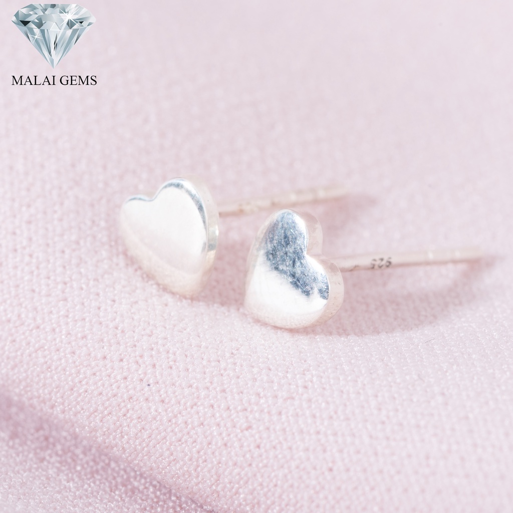Malai Gems  ต่างหูเงินแท้ Silver 925 รุ่น Minimal หัวใจเล็ก   ต่างหูเงินแท้มินิมอส ตุ้มหูทรงหังใจ เหมาะสำหรับผู้หญิง