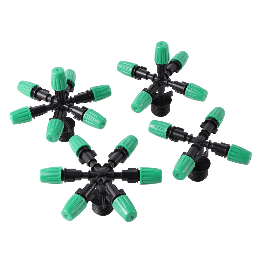 1/2 "ด้าย Misting หัวฉีด Atomizing Sprayer Orchard สวนชลประทาน Misting ระบบเรือนกระจกรดน้ําอุปกรณ์ 4/5/6/7Way Fogger หัวฉีด