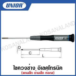 Unior ไขควงช่าง อิเลคโทรนิค แกนเล็ก ด้ามเล็ก ท็อกซ์ ขนาด T4 ถึง T20 รุ่น 621E