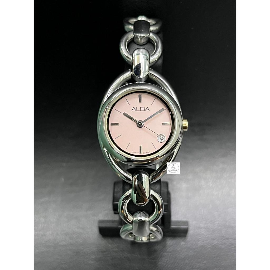 นาฬิกาข้อมือผู้หญิง ALBA รุ่น AH8113X1 ตัวเรือนและสายนาฺกาแบบสายสร้อยสแตนเลส หน้าปัดสีชมพู รับประกันของแท้ 100 เปอร์เซนต
