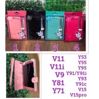 เคสฝาพับY11 Y12 Y15 Y17.  V17  Y81. Y71. Y53  Y55. Y95. Y91i. V15. V15pro  (Domitcat)