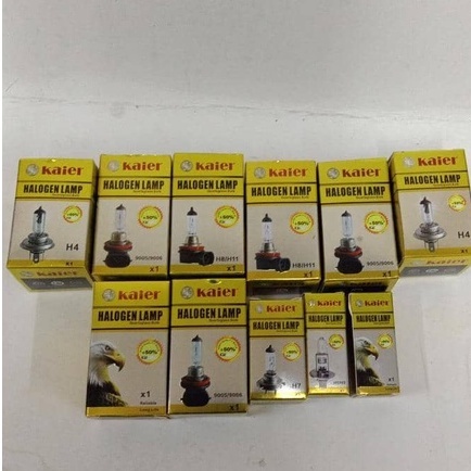KAIER BULB H1, H3, H4-55W / H4-100W / H7 / H8 / H11 / H16 / 9005 / 9006 / 9012(1 ชิ้น)