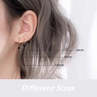Roselife ต่างหูแบบห่วง S925 เครื่องประดับแฟชั่นผู้หญิง สไตล์ชิค 1 คู่